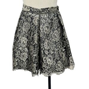 BYBLOS Italy black & metallic lace skirt 38 2